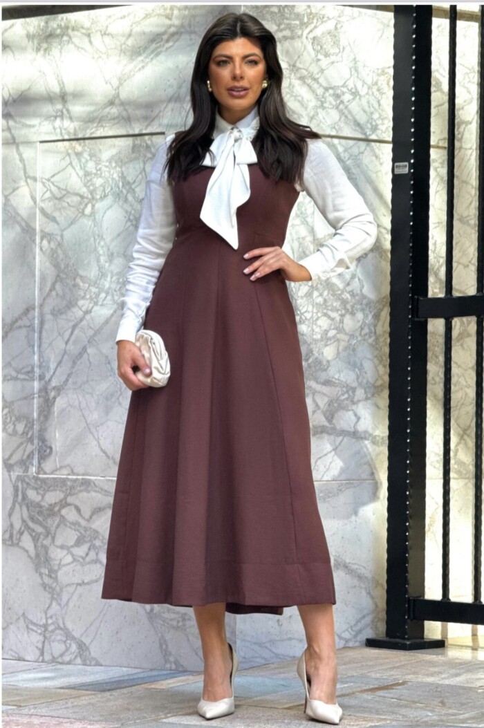 Vestido Salopete Gode Midi