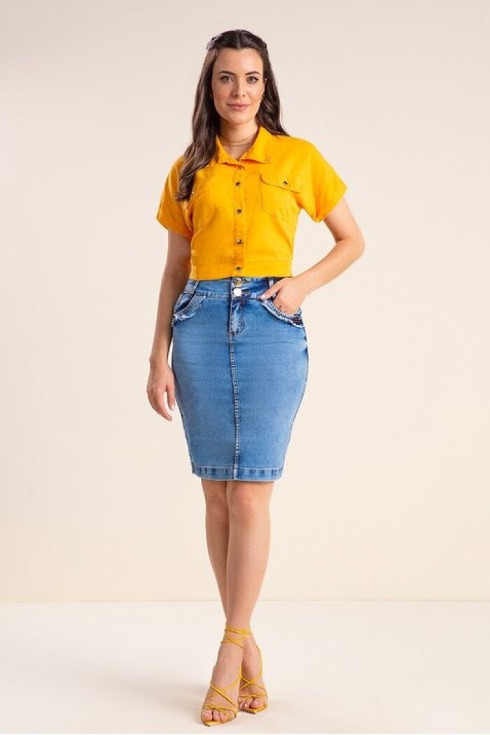 Camisa Cropped Amarela