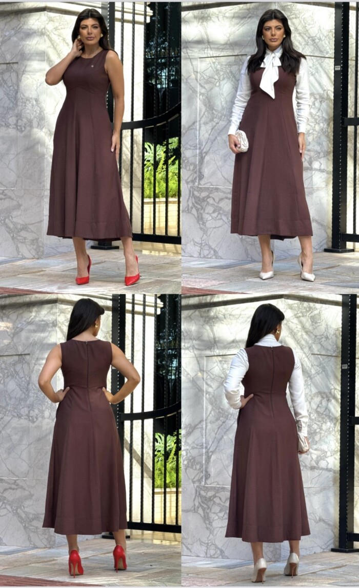 Vestido Salopete Gode Midi
